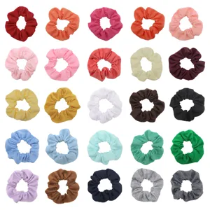 Set elastici per capelli in tessuto multicolore, stile francese minimalista accessori quotidiani.