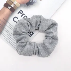 Elastico per capelli in tessuto grigio, morbidissimo scrunchie in maglia per donna e ragazza.