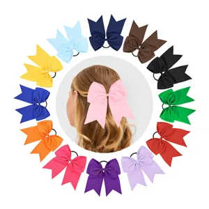 8-Zoll Ripsband Schleife Haargummis, bunte elastische Haarbänder für Kinder und tägliches Haarstyling.
