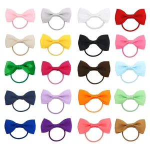 Elastici per capelli con fiocco in grosgrain colorato per bambini, accessori simpatici.