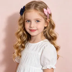 Kids bow hair clips sweet style cute toddler hair accessories full coverage barrettes