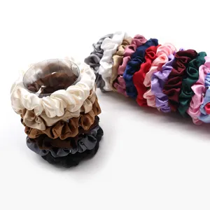 Elastici per capelli in raso donna multicolore cravatte per capelli vintage francese