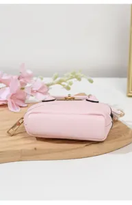 Mini ροζ πορτοφολάκι κοχύλι με κλειδοθήκη, θήκη για κραγιόν και ακουστικά Bluetooth.