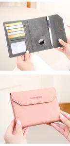 Porta passaporto da viaggio in pelle RFID con tasche per carte e supporto AirTag.