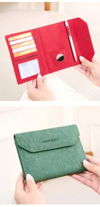 Porta passaporto da viaggio RFID multifunzionale con tasca AirTag e porta carte.