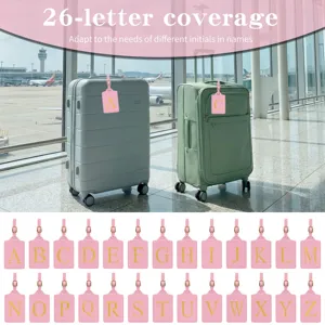 Etichetta per valigia in pelle PU con 26 lettere Porta nome per valigia da viaggio personalizzata