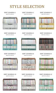 12 set di nastro washi decorativo 5mm*2m, design colorato per scrapbooking e diario.