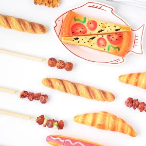Stylos gel créatifs en forme de nourriture nouveauté pizza baguette stylos à bille