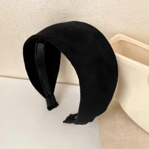 Elegantes breites schwarzes Samt-Haarband für Damen, Herbst und Winter Mode Haarschmuck.