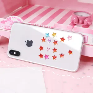 Kids 3D crystal gem star stickers, colorful rhinestone diamond decorative stationery for girls.