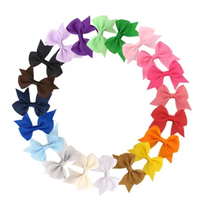 Colorful grosgrain ribbon swallowtail hair bows for kids and women, stylish hair accessories.