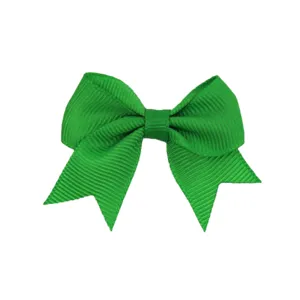 Green grosgrain ribbon hair bow clip for girls, 6cm swallowtail hairpin hair accessory sweet