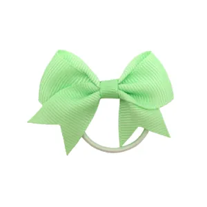 Fiocco per capelli in nastro gros-grain verde elastico per bambini ragazze accessori dettaglio
