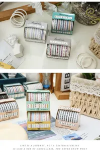 Set di nastro washi decorativo, masking tape sottile per diario, adesivi colorati per bricolage.