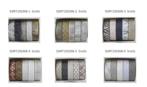 Kit de ruban adhésif Washi décoratif journal loisirs créatifs scrapbooking 6 boîtes