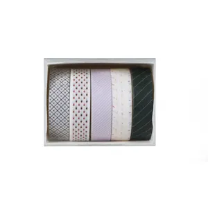 Lot de rubans adhésifs Washi décoratifs avec cinq rouleaux aux motifs frais pour loisirs.