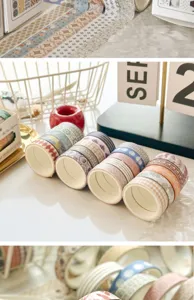 Japanese style washi tape set decorative masking tapes for journaling planners crafts grid plaid