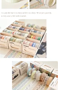 Washi tape set aesthetic journal decorative grid plaid cute scrapbooking stationery rolls.