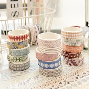 Ins Style Washi Tape Set Japanese Cute Plaid Grid Floral Decorative Journaling Tape Scrapbook Stationery Supplies
