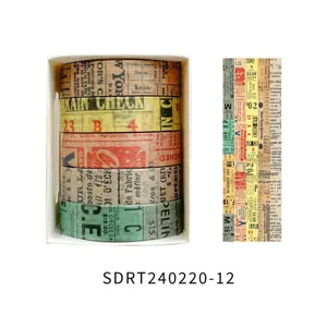 Vintage ticket washi tape set decorative masking tape for journaling scrapbooking crafts supplies
