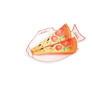 Stylo à bille nouveauté forme part de pizza avec joli plateau de poisson papeterie