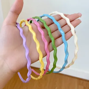 Korean candy color wave headband thin hair hoop sweet hair accessories for daily wear