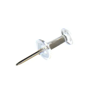 Transparent plastic push pins thumb tacks for cork board office school stationery use.