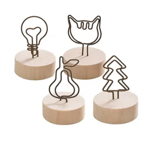 Kreativer Holzsockel Draht Notizhalter Foto Clip Set für Tischdekoration Büro.
