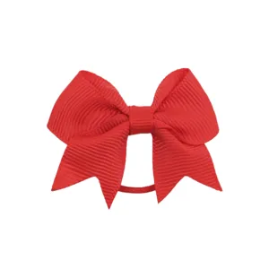 Fiocco per capelli in nastro gros-grain rosso elastico per ragazze bambine accessori