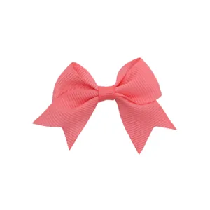 6cm solid grosgrain ribbon children hair bow clip cute swallowtail hair accessory detail