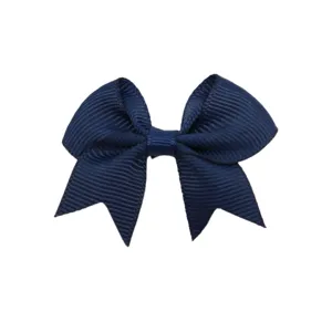 Navy blue grosgrain ribbon bow hair clip, 6cm cute swallowtail hair accessories for girls.