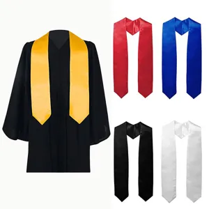Einfarbige Satin Abschlousschärpe Unisex Abschluss Schärfe Band Zeremonielle Abschluss Party Zubehör Für Studenten Erwachsene