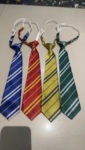 Striped JK/DK neckties set, student pre-tied zipper lazy ties, Japanese college style fashion accessories.