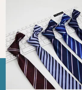 Men's business striped tie set 8cm wide professional suit neckties for wedding wear wholesale