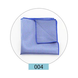 Men pocket square blue white houndstooth handkerchief suit accessory wedding groom pocket handkerchief