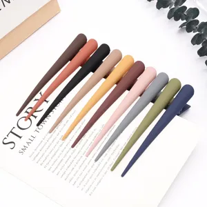 Large matte hair clips, Morandi color long duckbill clips for women styling and hair care.