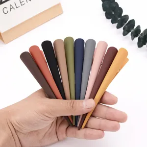 Minimalist Matte Duckbill Hair Clip Morandi Solid Color Plastic Resin Large Side Hairpin Hair Styling Accessory For Women