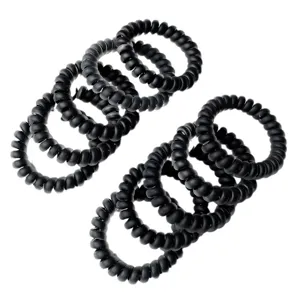 Matte Telephone Cord Hair Ties Elastic Spiral Hair Bands Minimalist Ponytail Holders Resin Hair Accessories For Women