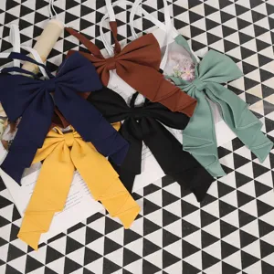 Solid color large bow tie JK uniform collar accessory multi-color stylish pre-tied ribbon