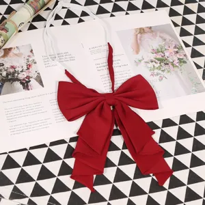 Red JK uniform bow tie college style solid color pre-tied collar accessory for women