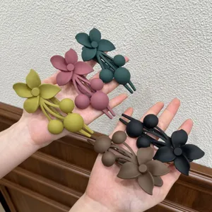 Κλιπ Μαλλιών Morandi Matte Flower Duckbill Clip για Γυναίκες Πίσω Μέρος του Κεφαλιού Κομψή Φλοράλ Φουρκέτα για Αξεσουάρ Μαλλιών