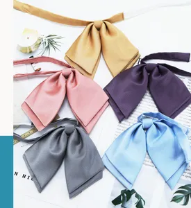 Pajarita puntiaguda de color liso corbata uniforme JK elegante mujer lazo cinta accesorio