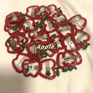 Süße rote Apfel Haarklammern Set, Emaille Metall Klick Haarschmuck für Frauen und Mädchen.