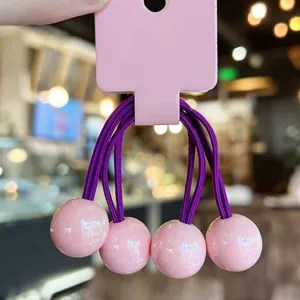 Children cute candy color spherical hair tie sweet girl hair accessory elastic rope