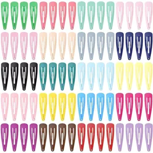 Bunte metallische Klick-Haarspangen Set, glänzende Tropfen Haarnadeln für Kinder und Mädchen.