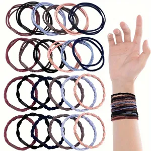 Élastiques tressés multicolores pour femmes, attaches durables et bracelets élégants pour coiffure.