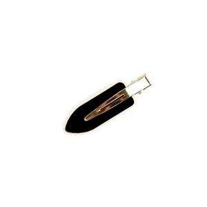 Stylish black metal duckbill hair clip, elegant side barrette for women daily hair styling.
