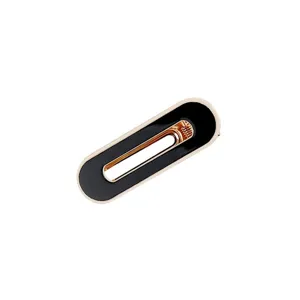 Metal oval hair clip with black and gold edge design for daily elegant styling detail.