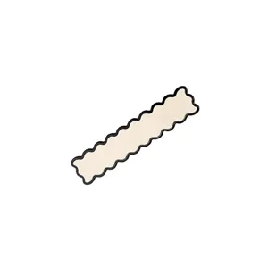 Wavy rectangular hair clip detail, minimalist cream and black design for daily styling.