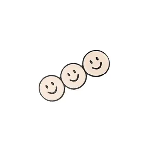 Cute triple smiley face hair clip, minimalist metal side hairpin for sweet daily hairstyles.